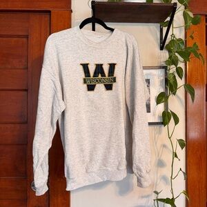 VINTAGE Wisconsin Gray Crewneck